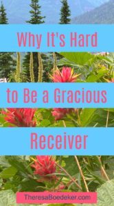 Why is it harder to receive gifts, than give gifts. Stop being critical of them or yourself. Receiving gifts graciously is a gift we can give the giver.