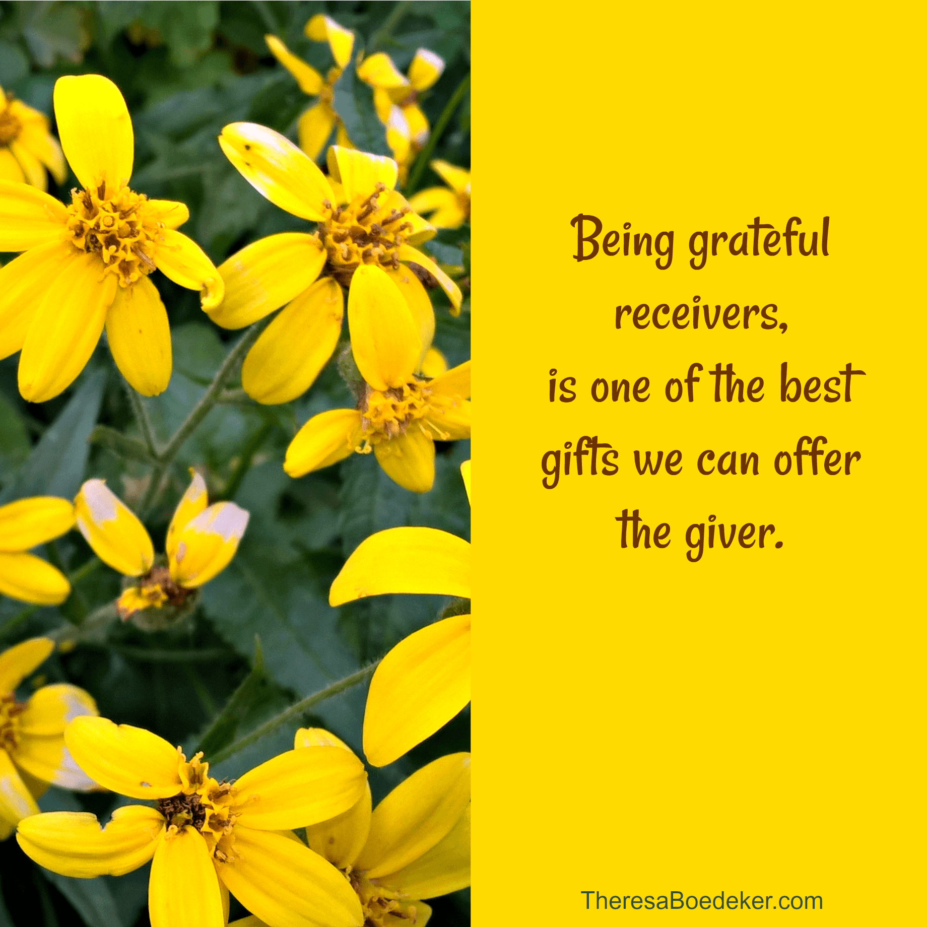 Why is it harder to receive gifts, than give gifts. Stop being critical of them or yourself. Receiving gifts graciously is a gift we can give the giver. 